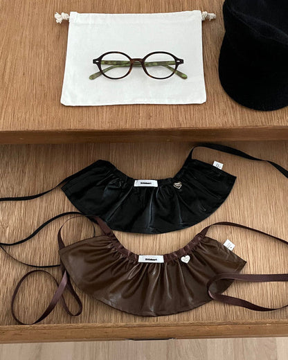 Heart Pendant Layered Leather Skirt