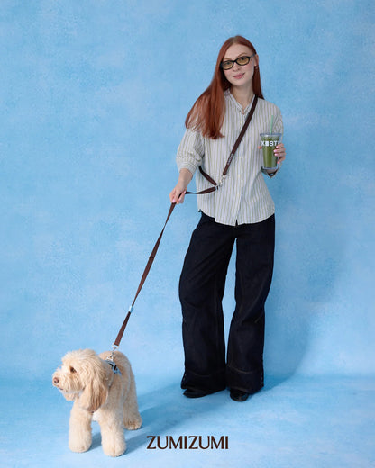 【予約】Chelsea Pet Hands-free Leash / Classic (Brown・Blue)