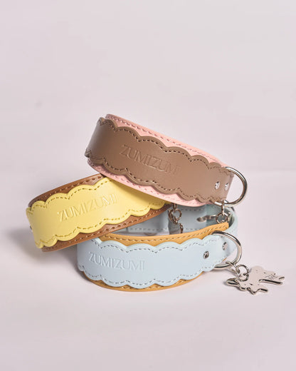 【予約】Scalloped Leather Collar / 3Color