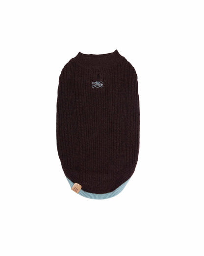 Oxford Logo Knit Vest 2.0 / BROWN・MINT