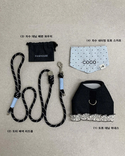【予約】Dot Denim Harness / Dark Indigo