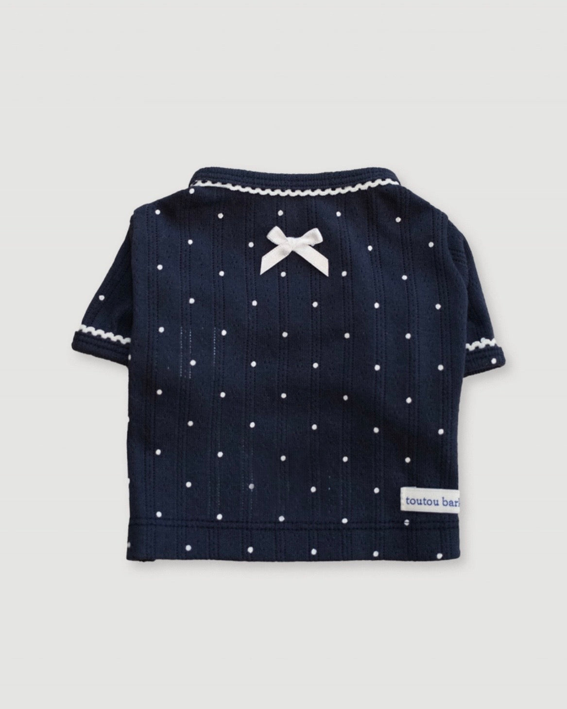 紺ドット×リボンのBIMEEドッグウェア（商品）