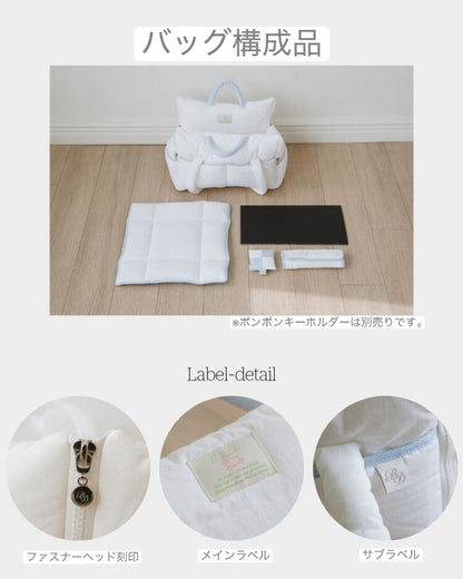 BIMEEドッグキャリーバッグの構成品とラベル