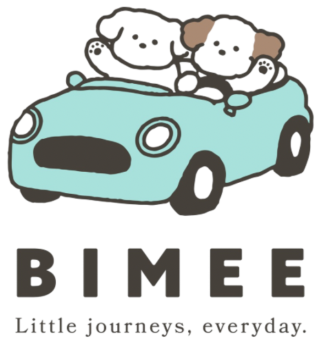 BIMEEヘッダーロゴ（車に乗った犬のイラスト）